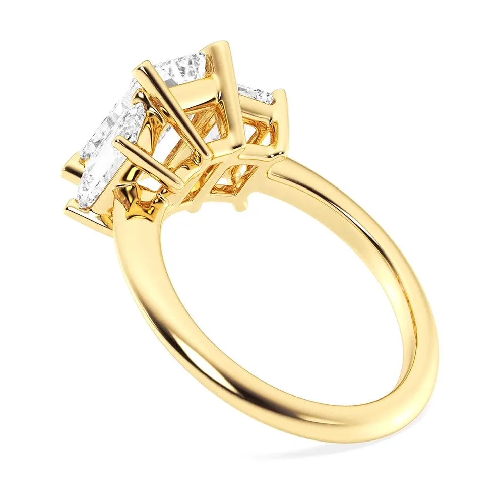 Emerald Cut Three Stone Engagement Ring
