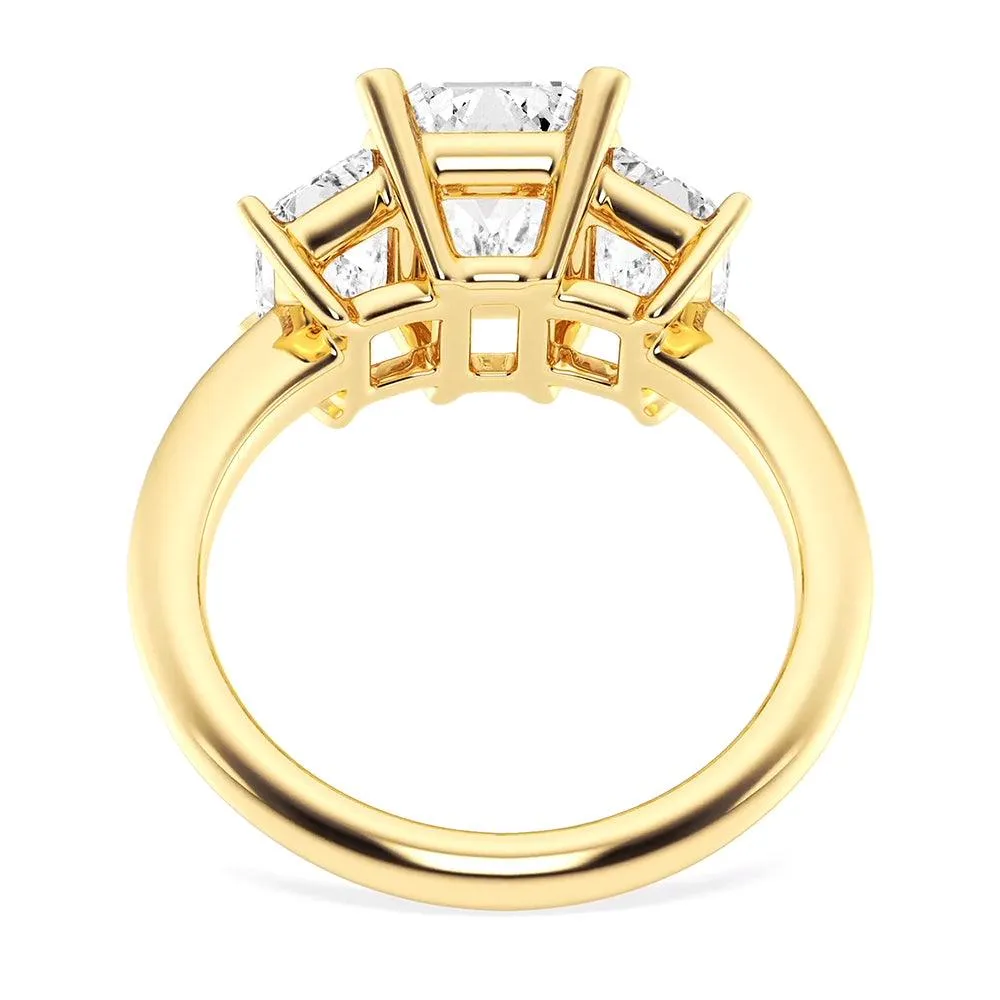 Emerald Cut Three Stone Engagement Ring