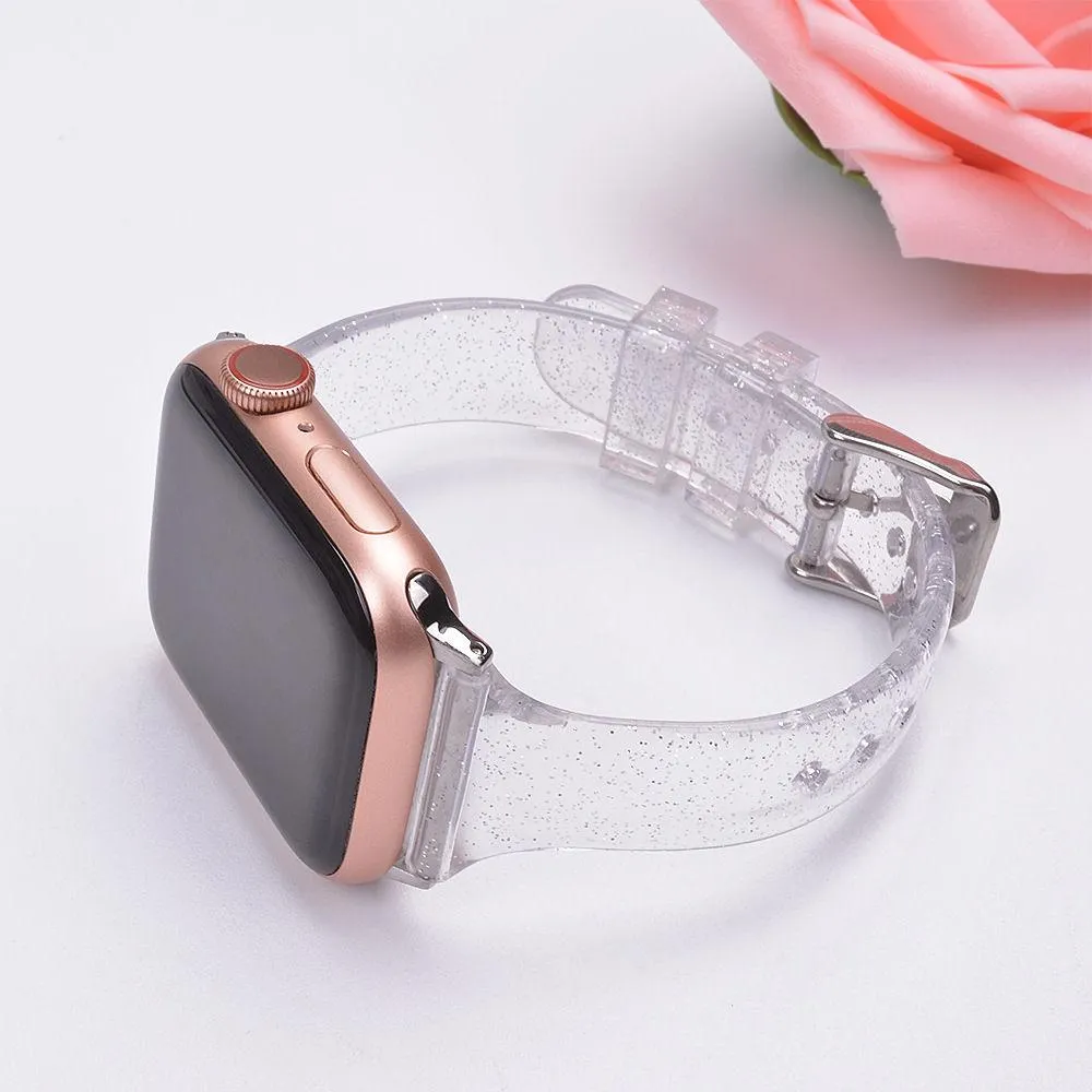Glitter Silicone Strap Series 7 6 Slim Transparent Bracelet Wristband