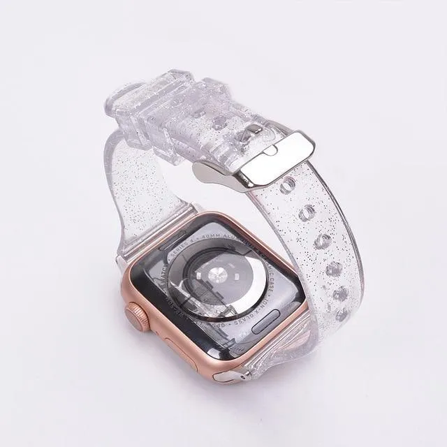 Glitter Silicone Strap Series 7 6 Slim Transparent Bracelet Wristband
