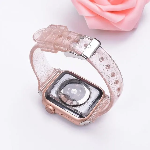 Glitter Silicone Strap Series 7 6 Slim Transparent Bracelet Wristband