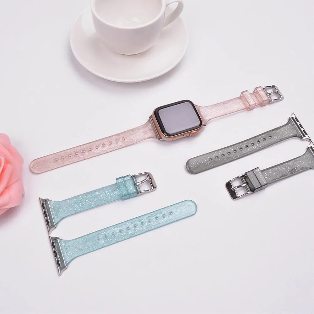 Glitter Silicone Strap Series 7 6 Slim Transparent Bracelet Wristband