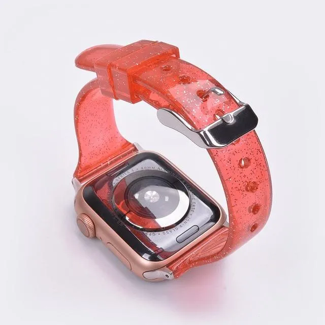 Glitter Silicone Strap Series 7 6 Slim Transparent Bracelet Wristband