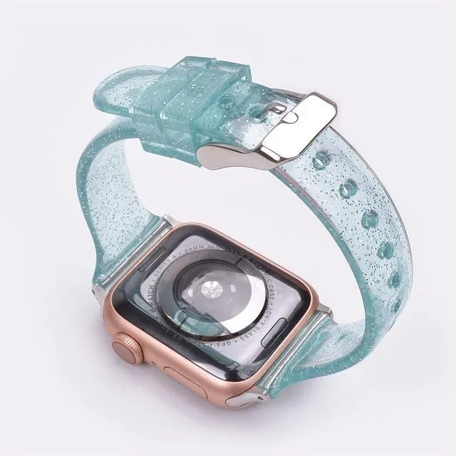 Glitter Silicone Strap Series 7 6 Slim Transparent Bracelet Wristband