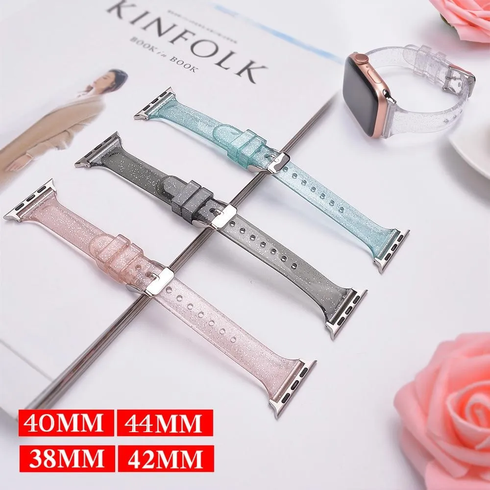 Glitter Silicone Strap Series 7 6 Slim Transparent Bracelet Wristband