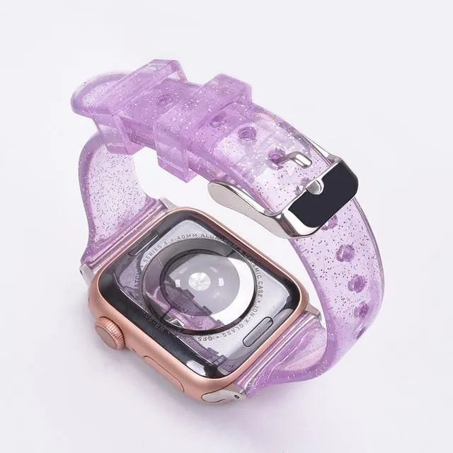 Glitter Silicone Strap Series 7 6 Slim Transparent Bracelet Wristband