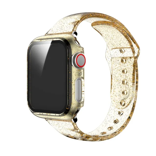 Glitter Strap Tempered Glass Case Series 6 5 Transparent Slim Silicone