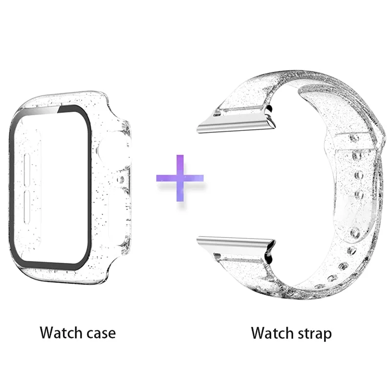Glitter Strap Tempered Glass Case Series 6 5 Transparent Slim Silicone