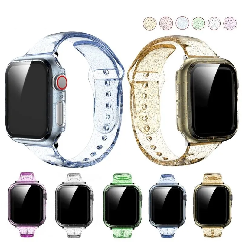 Glitter Strap Tempered Glass Case Series 6 5 Transparent Slim Silicone