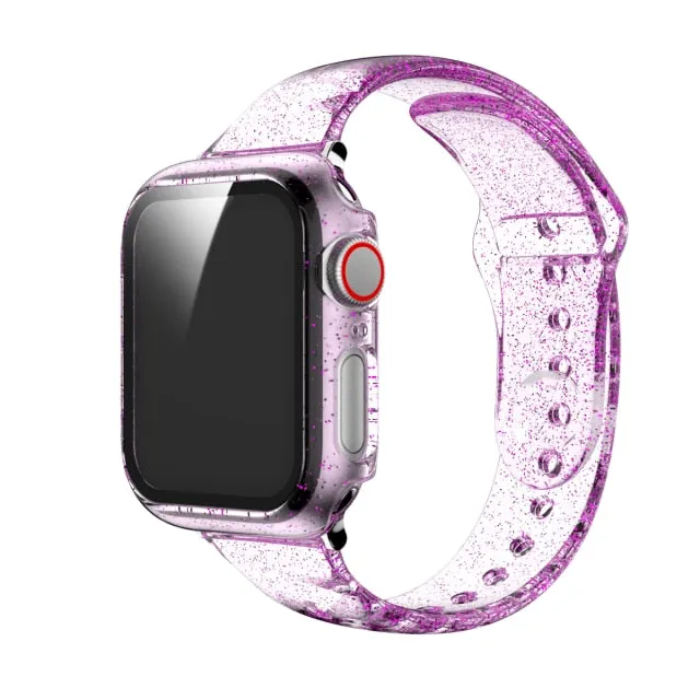 Glitter Strap Tempered Glass Case Series 6 5 Transparent Slim Silicone