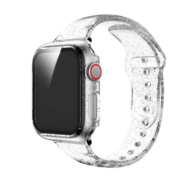 Glitter Strap Tempered Glass Case Series 6 5 Transparent Slim Silicone