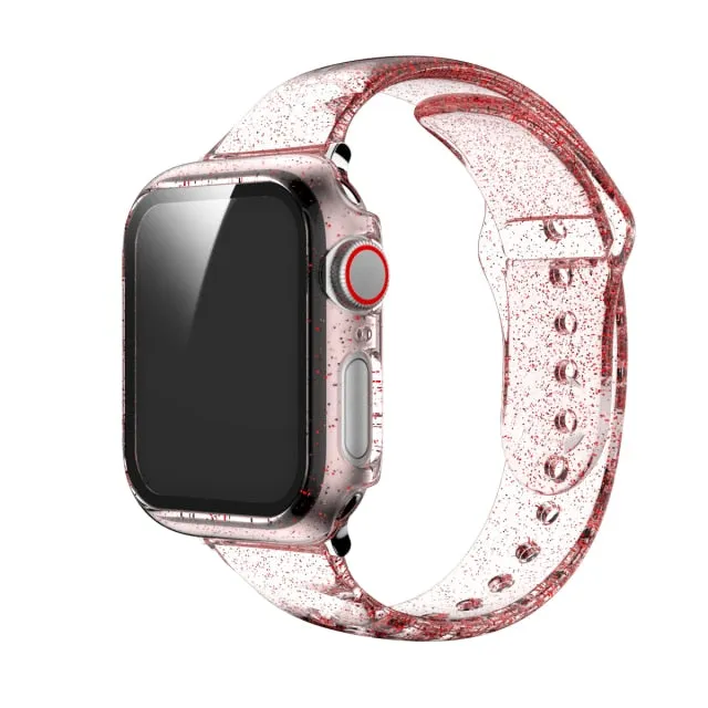 Glitter Strap Tempered Glass Case Series 6 5 Transparent Slim Silicone