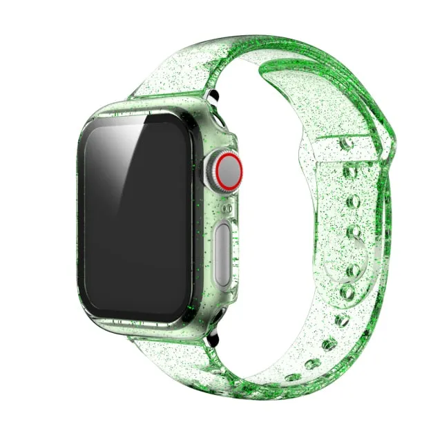 Glitter Strap Tempered Glass Case Series 6 5 Transparent Slim Silicone