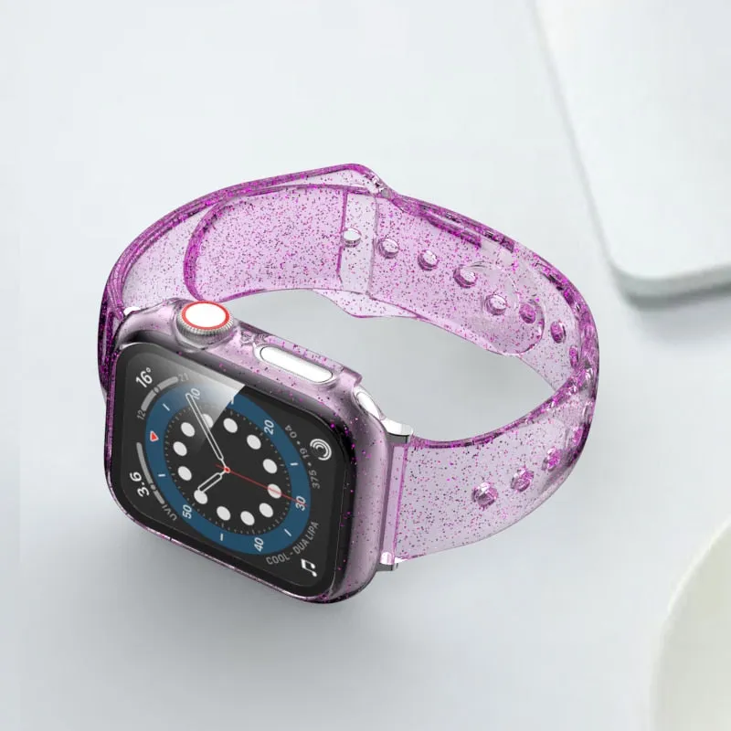 Glitter Strap Tempered Glass Case Series 6 5 Transparent Slim Silicone