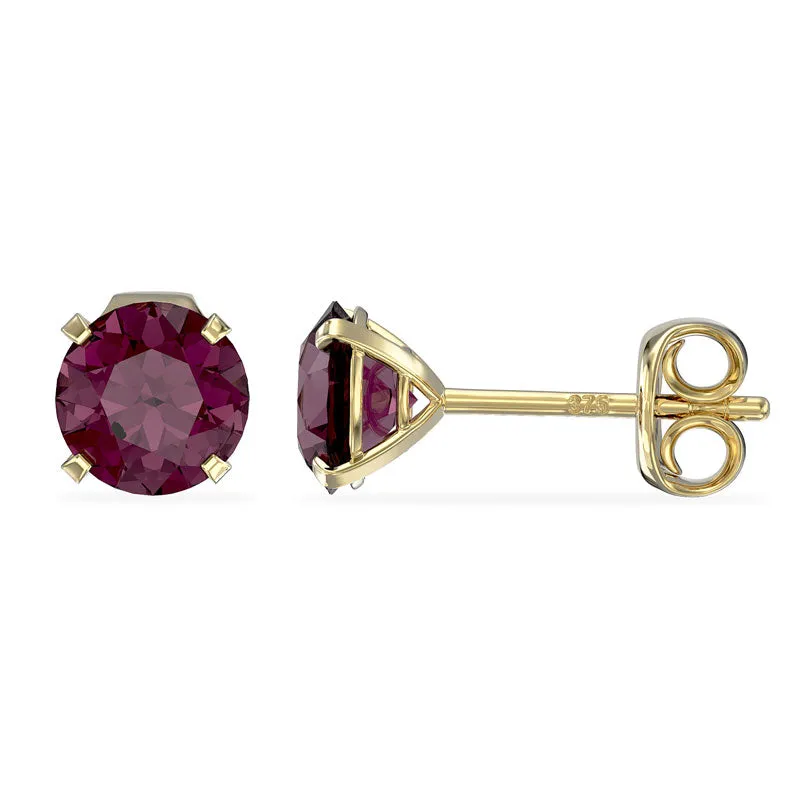 Gold Birthstone Stud Earrings - 9ct Gold