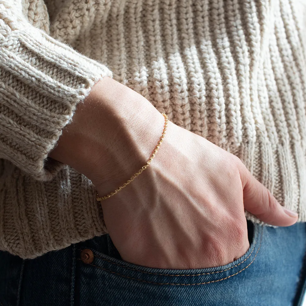 Gold Plated Twisted Rope Bracelet