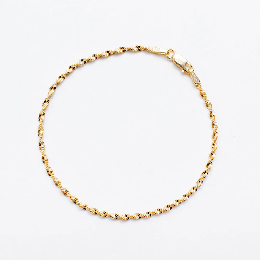 Gold Plated Twisted Rope Bracelet