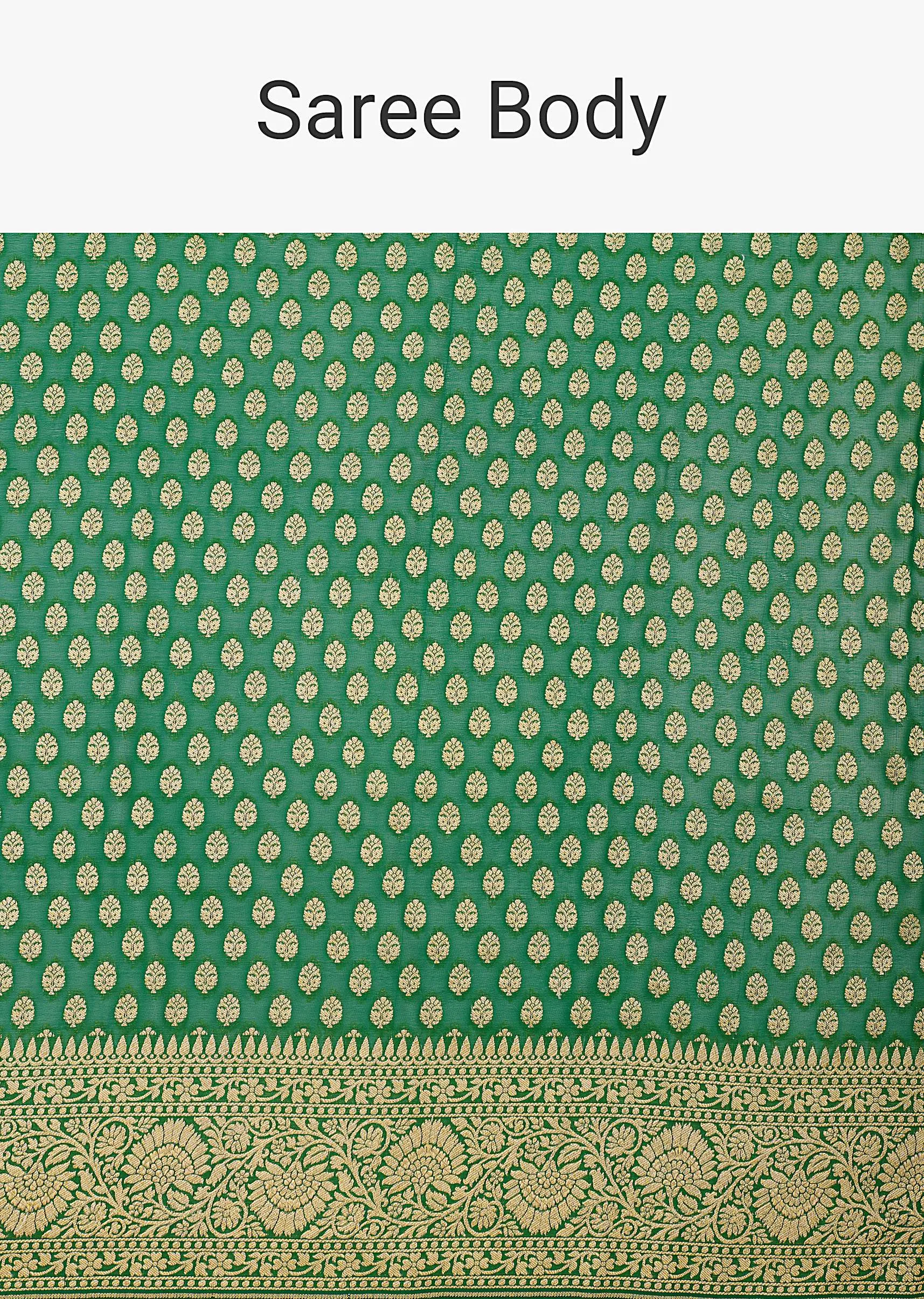 Graceful Green Banarasi Khaddi Saree Set