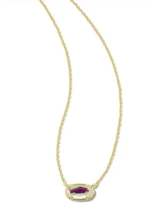 Grayson Short Pendant Necklace Gold Dichroic Glass by Kendra Scott