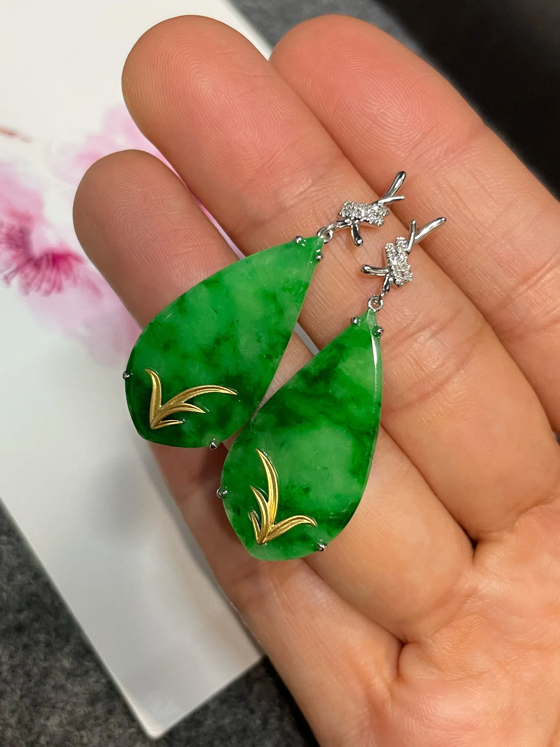 Green Jade Earrings (NJE212)