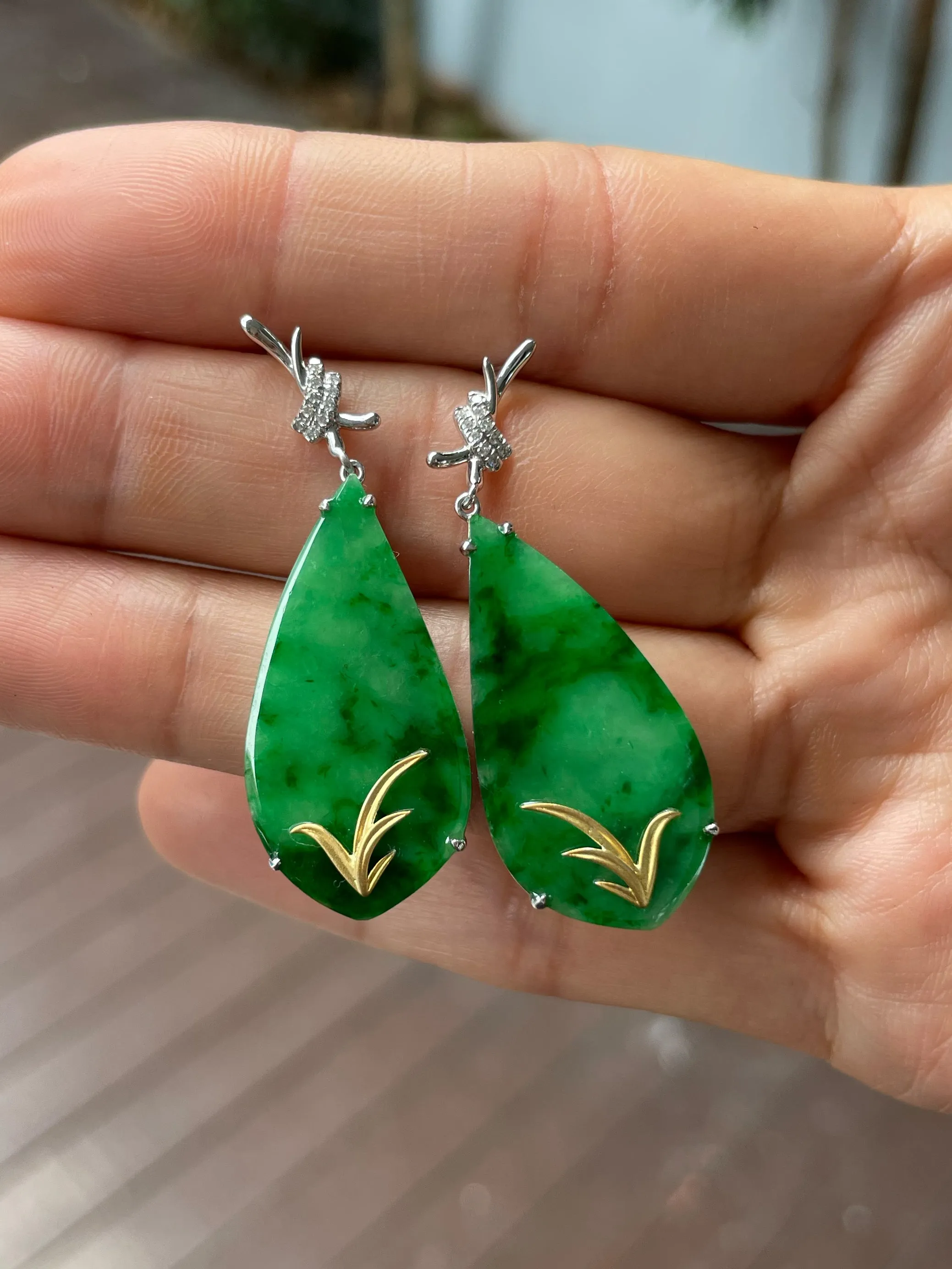 Green Jade Earrings (NJE212)