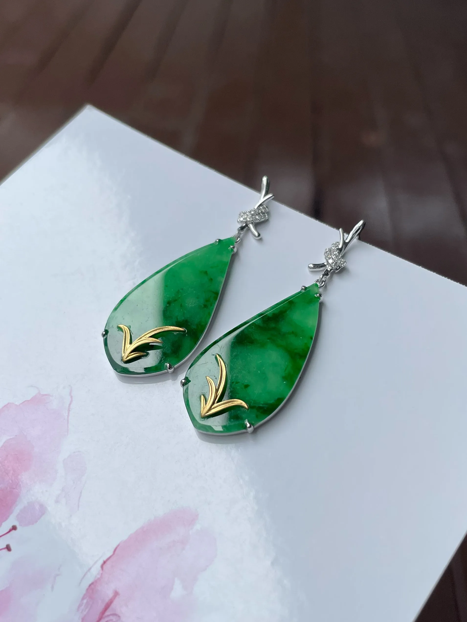 Green Jade Earrings (NJE212)