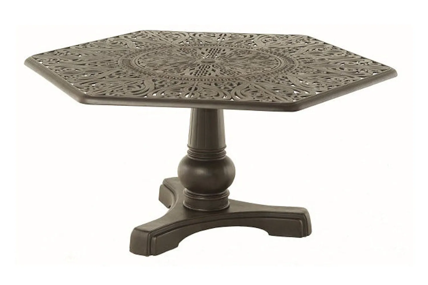 Hanamint 7 pc Tuscany Dining Set with Hexagonal Inlaid Lazy Susan Table