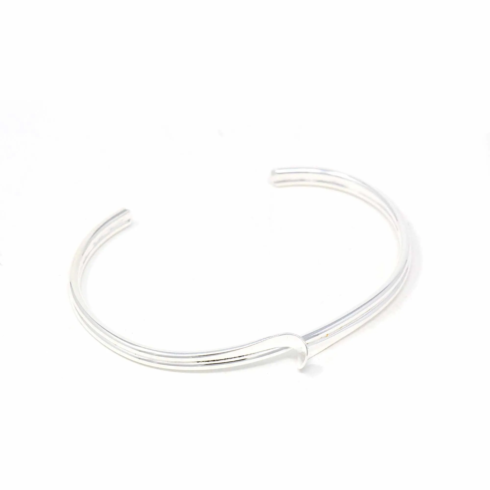 Handcrafted Silver-Plated Cuff Bracelet with Wave Design - Unique, Made by Women in Mexico
