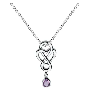 Heritage Maeve Celtic Looped Heart Amethyst Necklace