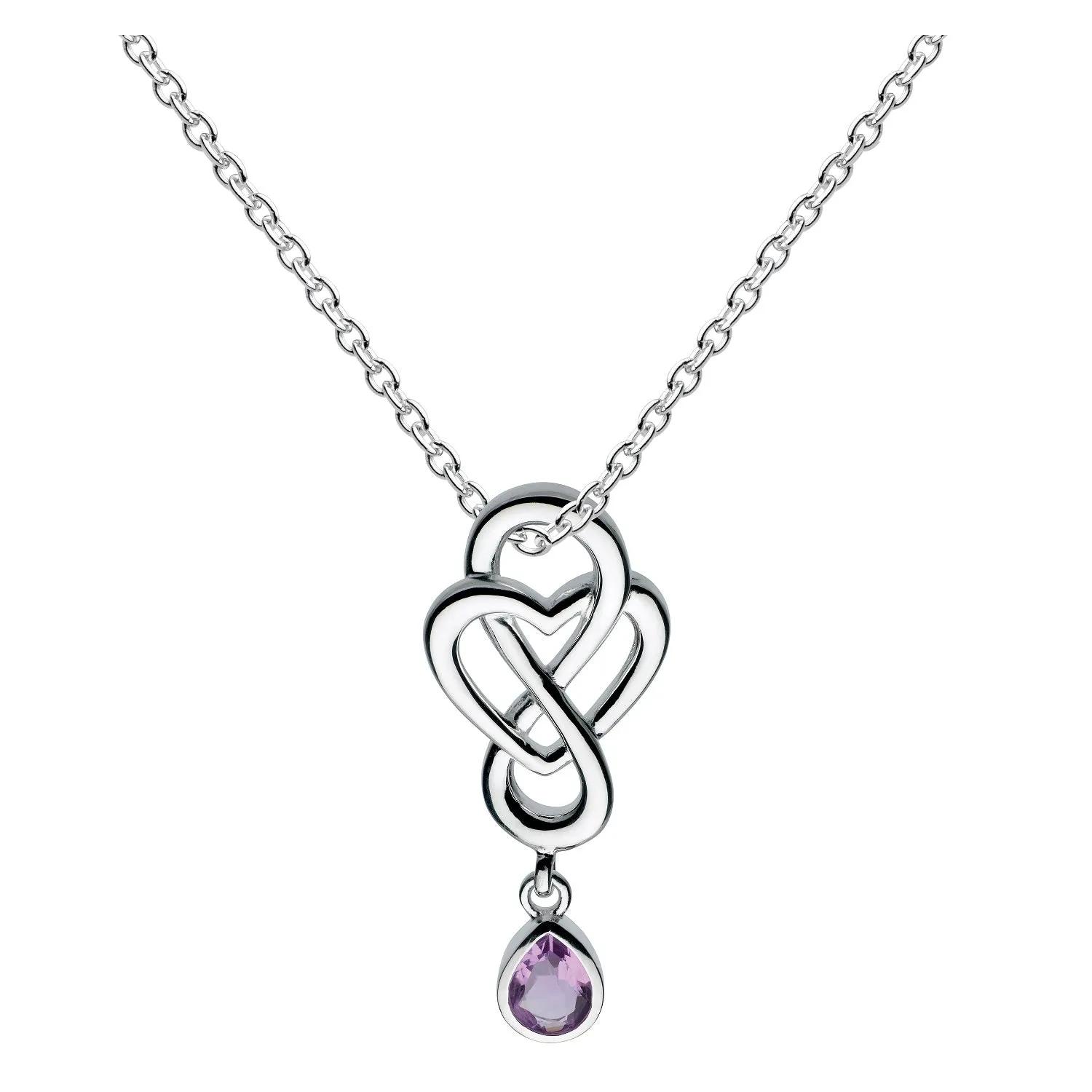 Heritage Maeve Celtic Looped Heart Amethyst Necklace