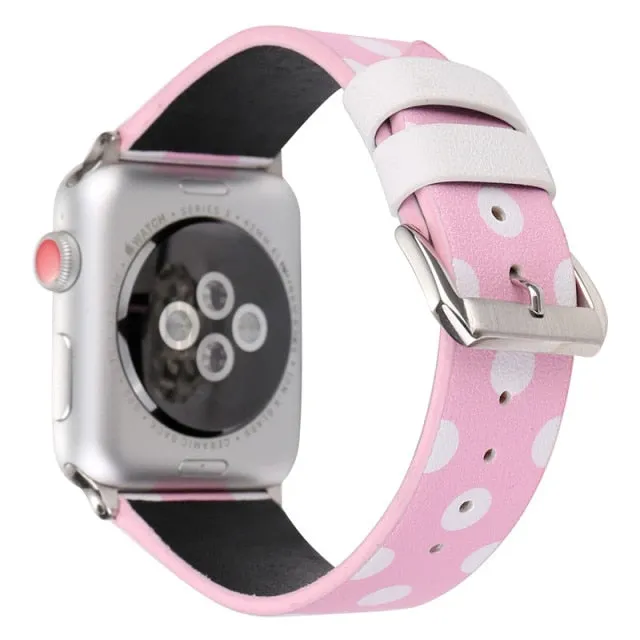 High-Quality Leather Strap Series 7 6 Wave Point Polca Dots Wristband