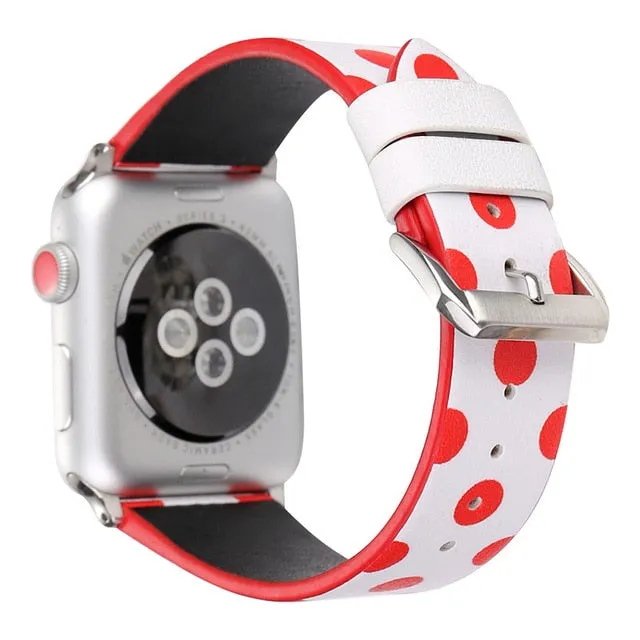 High-Quality Leather Strap Series 7 6 Wave Point Polca Dots Wristband