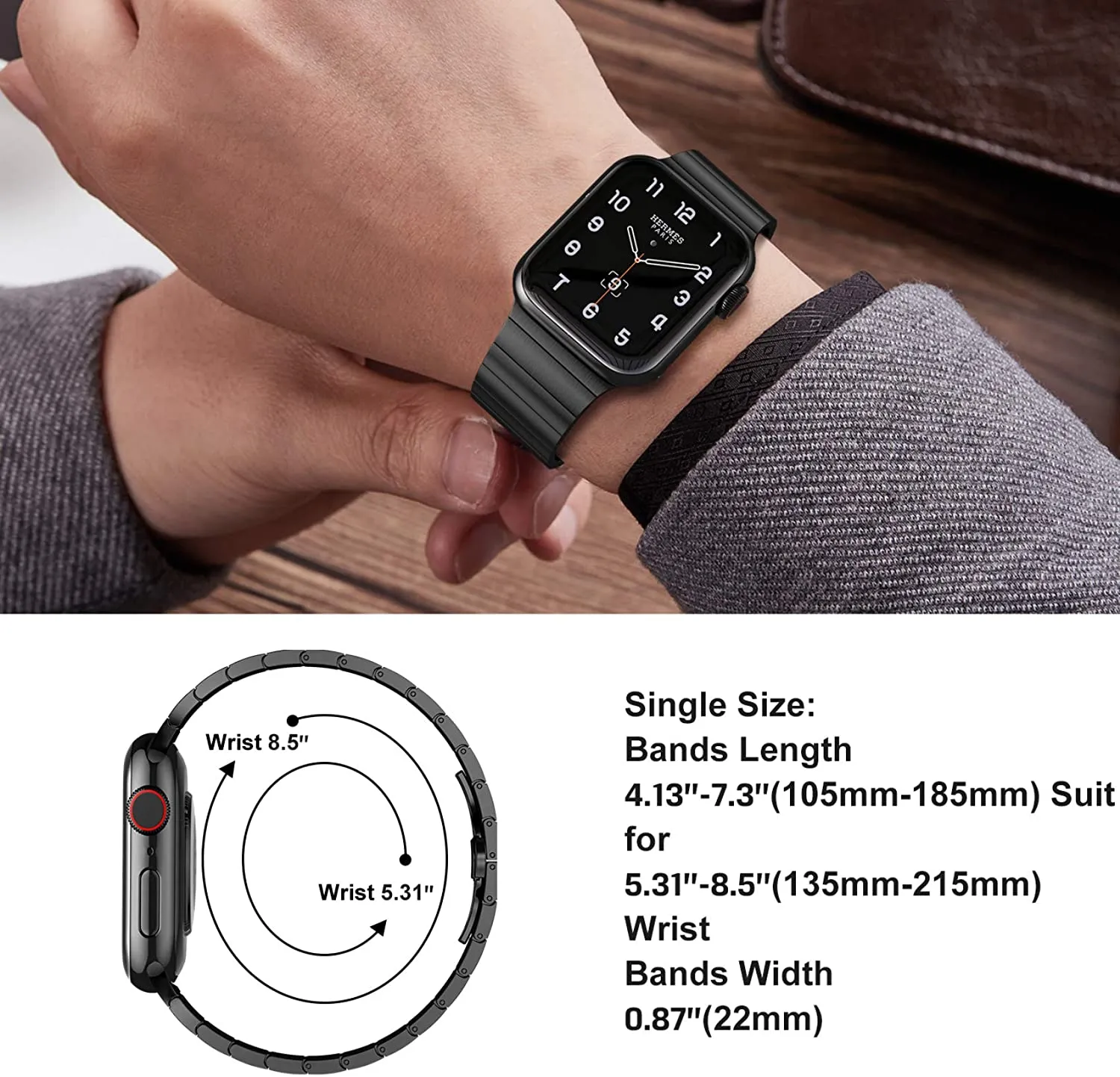 High-Quality Steel Strap For Apple Series 7 6 5 Butterfly Buckle Metal