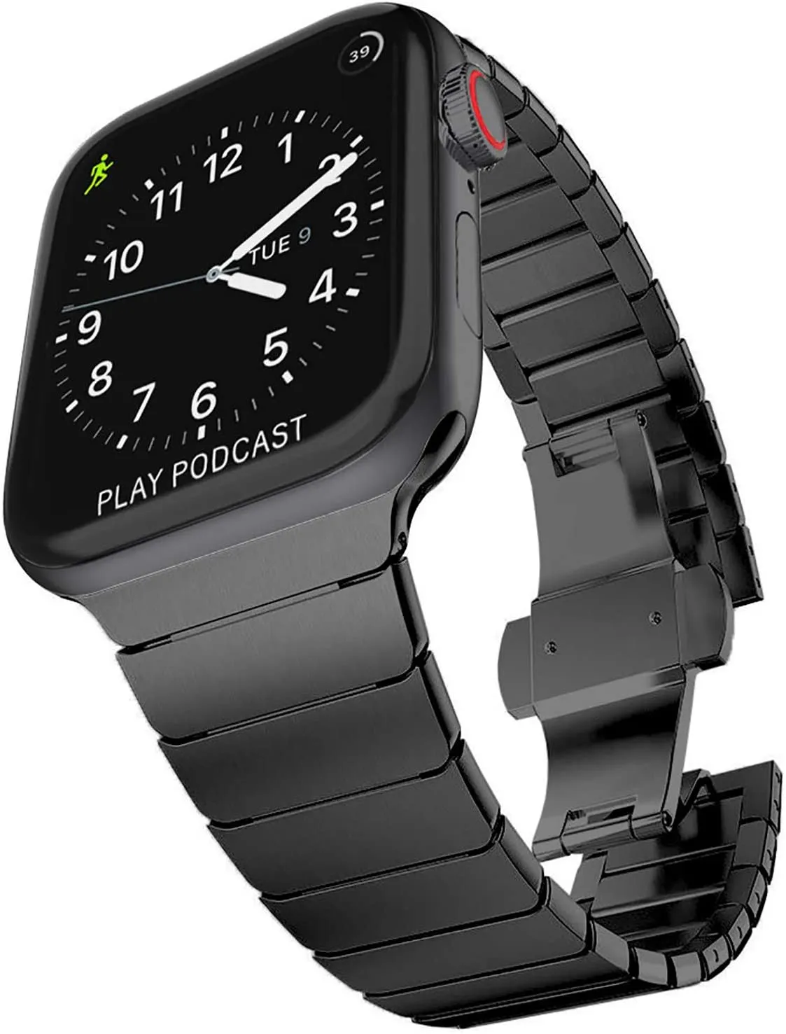 High-Quality Steel Strap For Apple Series 7 6 5 Butterfly Buckle Metal