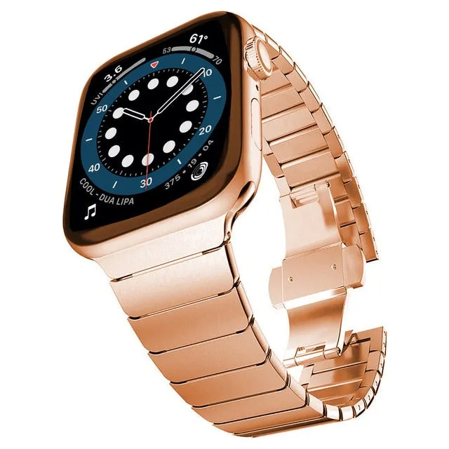 High-Quality Steel Strap For Apple Series 7 6 5 Butterfly Buckle Metal