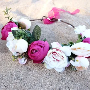 Hippie Pink Flower Crown