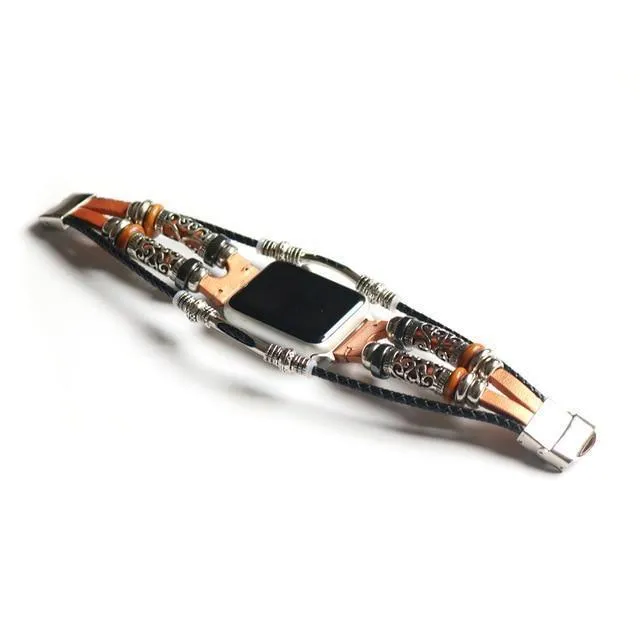 Homemade Ethnic Vintage Bead w/ Leather Retro Punk Style Series