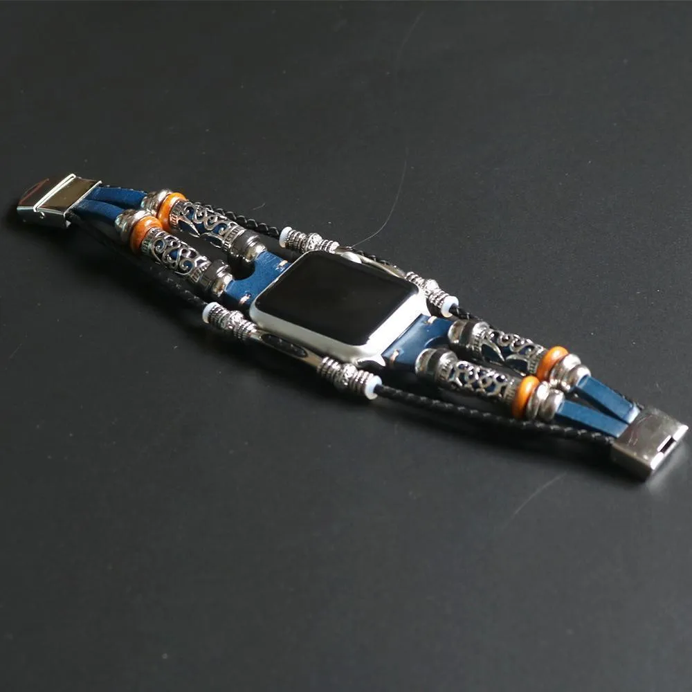 Homemade Ethnic Vintage Bead w/ Leather Retro Punk Style Series