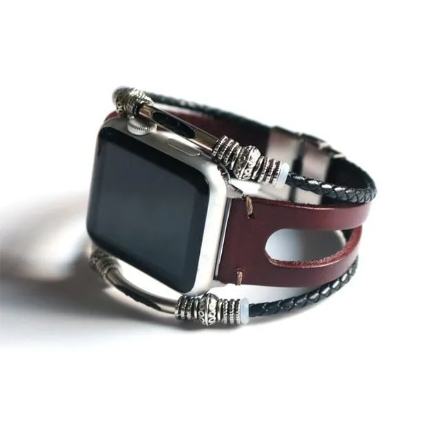 Homemade Ethnic Vintage Bead w/ Leather Retro Punk Style Series