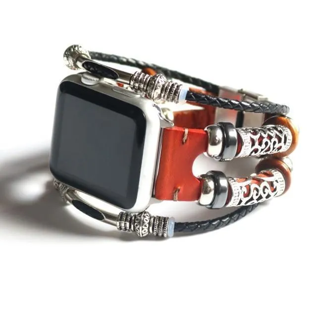 Homemade Ethnic Vintage Bead w/ Leather Retro Punk Style Series