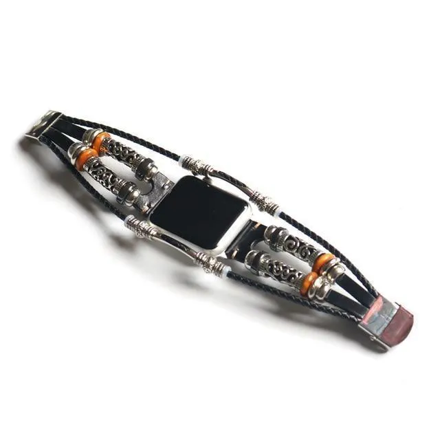 Homemade Ethnic Vintage Bead w/ Leather Retro Punk Style Series