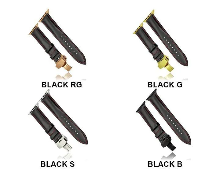 Italy Calf Genuine Leather Watchband Butterfly Buckle Band Series