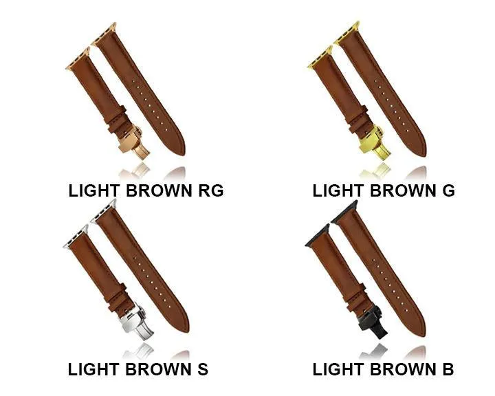 Italy Calf Genuine Leather Watchband Butterfly Buckle Band Series