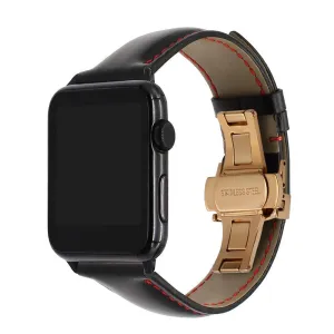 Italy Calf Genuine Leather Watchband Butterfly Buckle Band Series