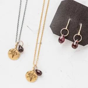 January Birth Flower Necklace: Snowdrop