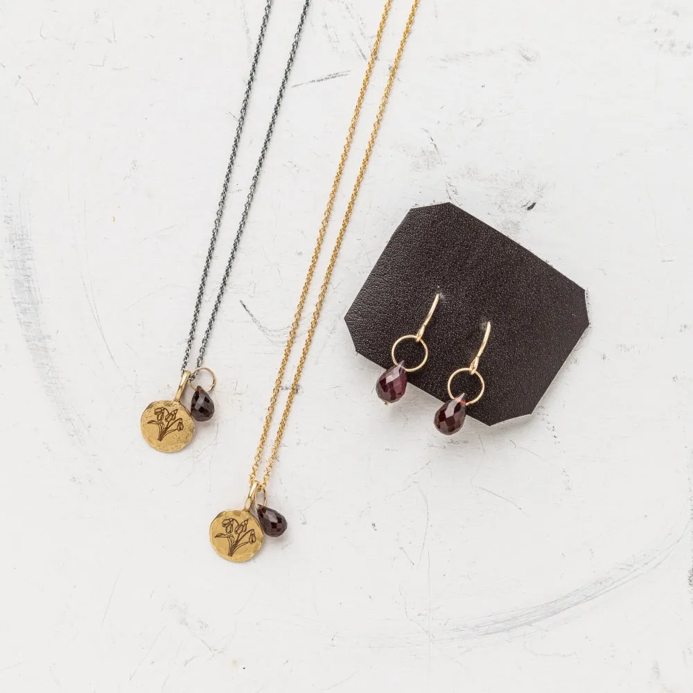 January Birth Flower Necklace: Snowdrop