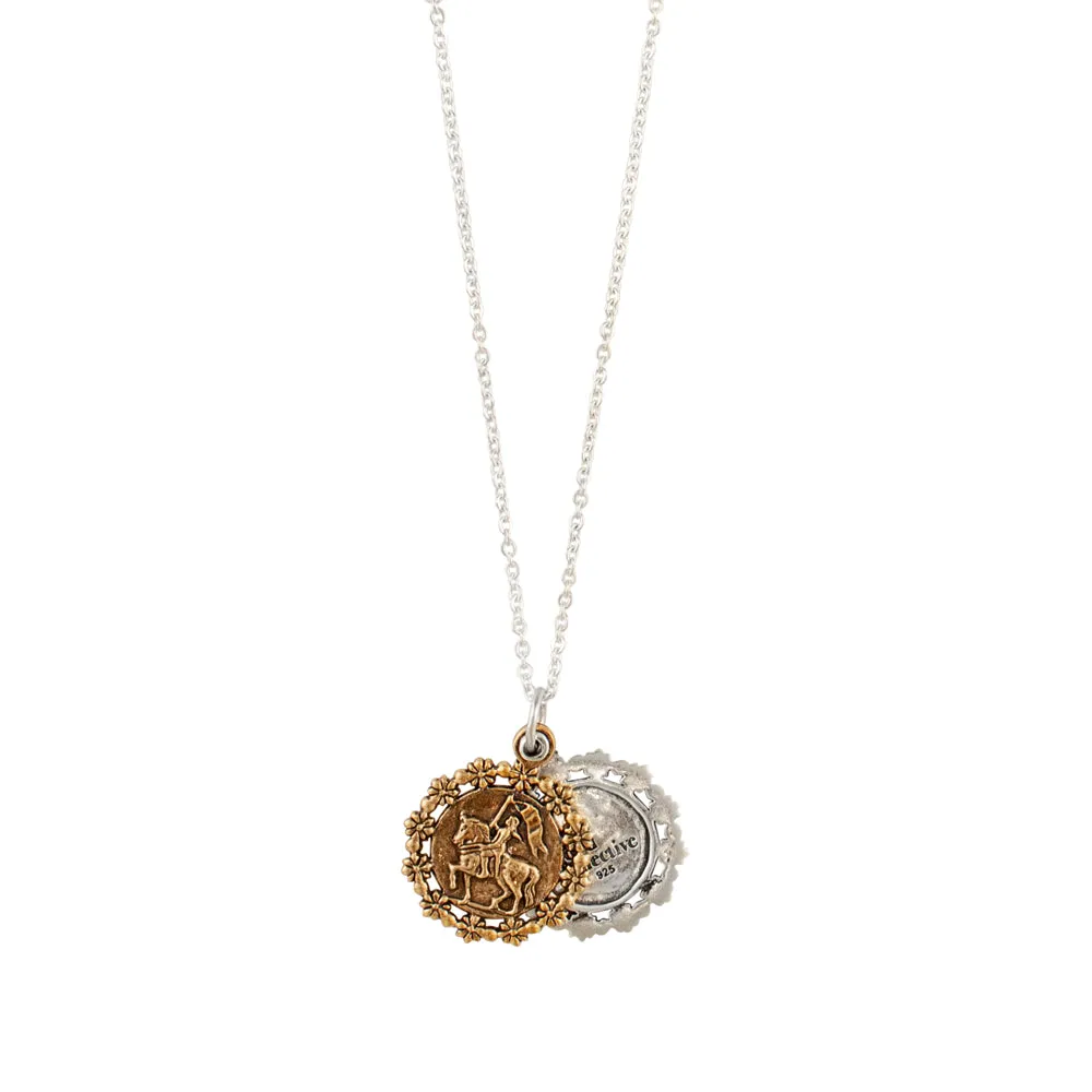 Joan of Arc Talisman Sliding Locket Necklace  | Available to Ship November 22, 2024