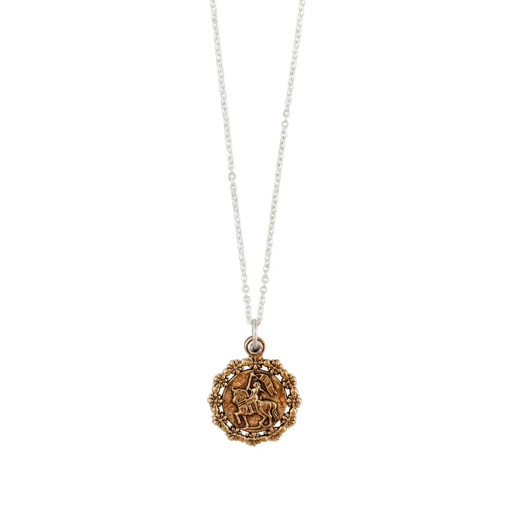Joan of Arc Talisman Sliding Locket Necklace  | Available to Ship November 22, 2024