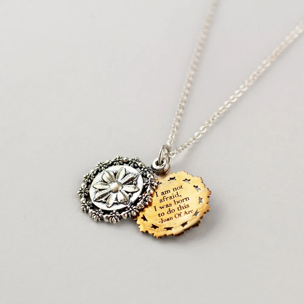 Joan of Arc Talisman Sliding Locket Necklace  | Available to Ship November 22, 2024