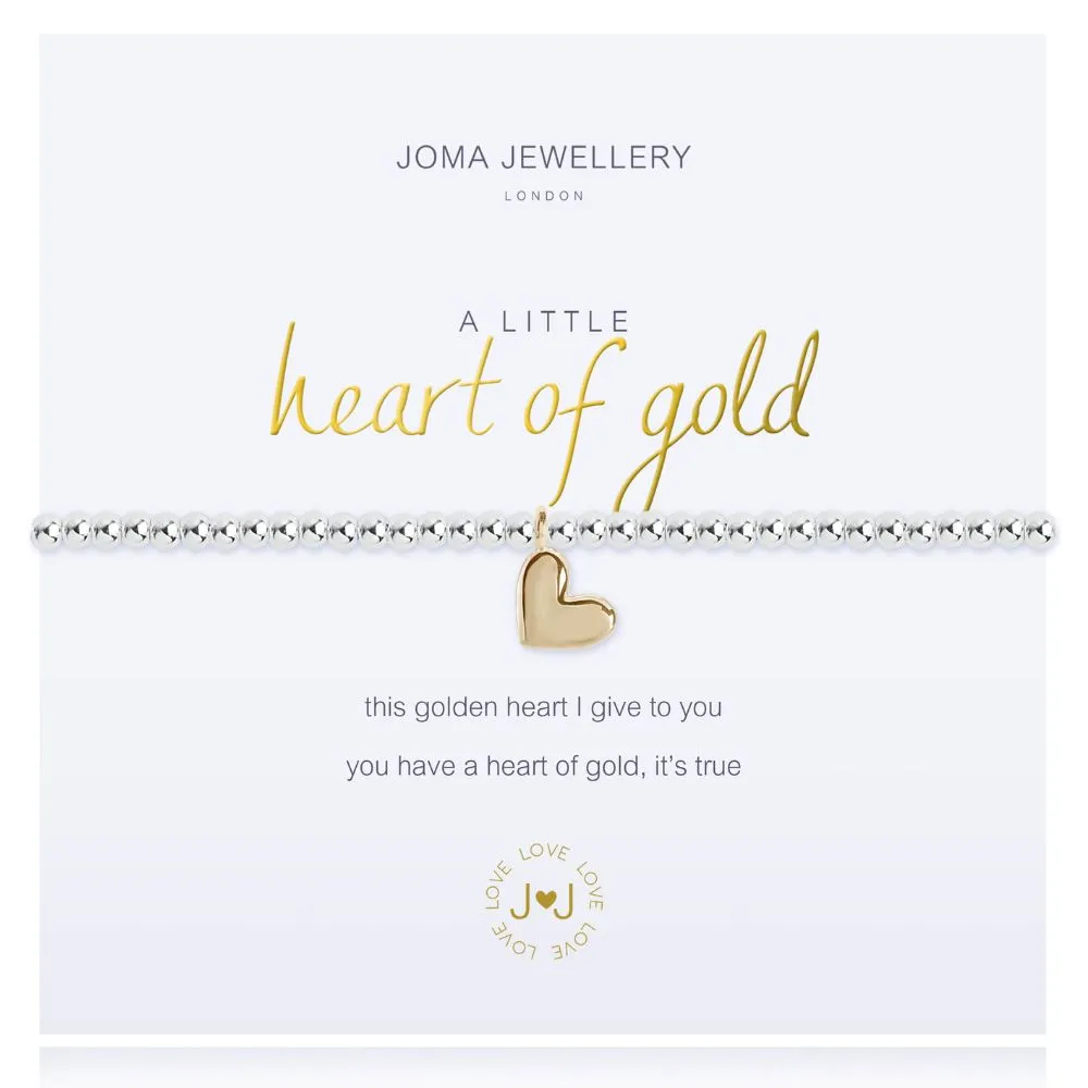 Joma Jewellery Silver A Little 'Heart Of Gold' Bracelet